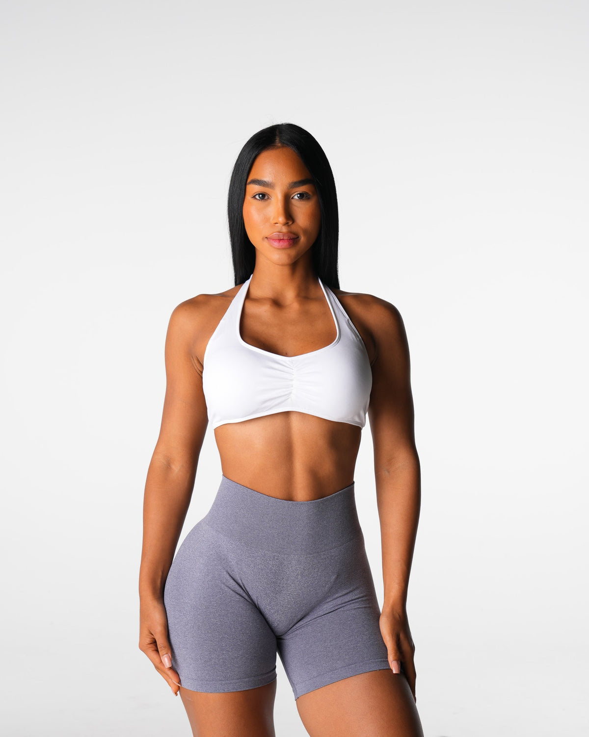 Women White Comeback Seamless Halter Bra | NVGTN