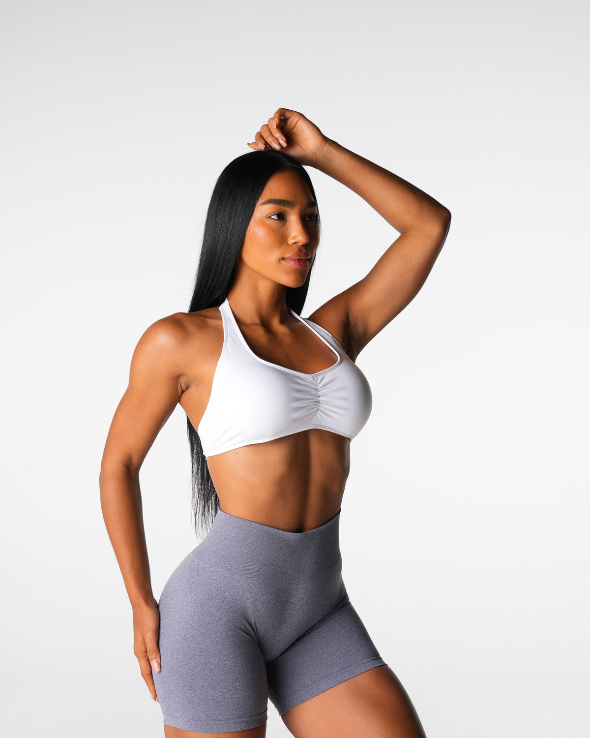 Women White Comeback Seamless Halter Bra | NVGTN