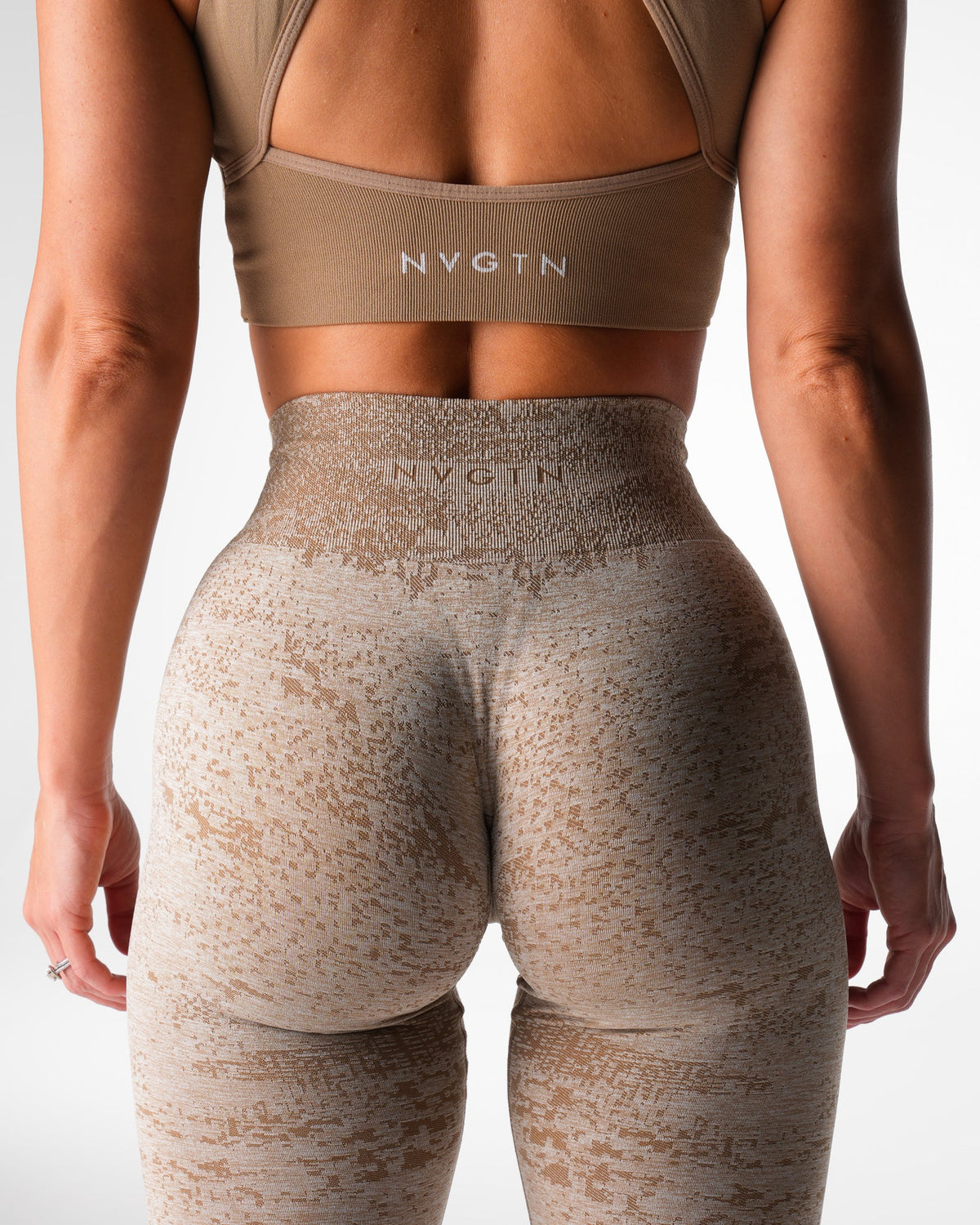Women Beige Digital Seamless Leggings | NVGTN