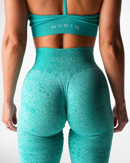 Women Turquoise Digital Seamless Leggings | NVGTN