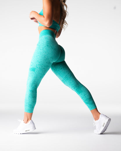 Women Turquoise Digital Seamless Leggings | NVGTN
