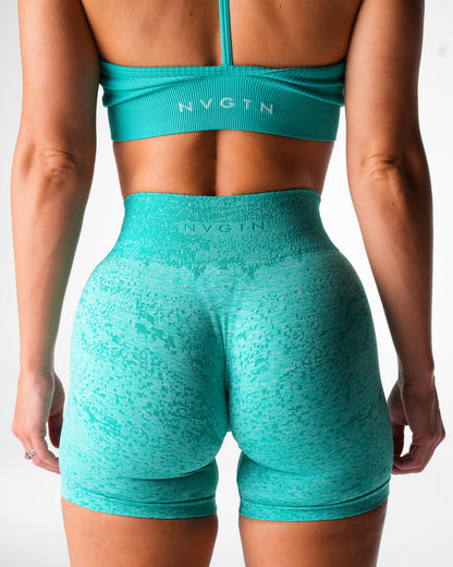 Women Turquoise Digital Seamless Shorts | NVGTN