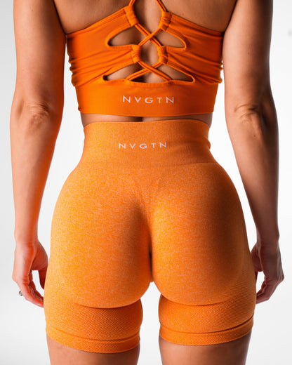 Women Burnt Orange Lift Seamless Shorts | NVGTN