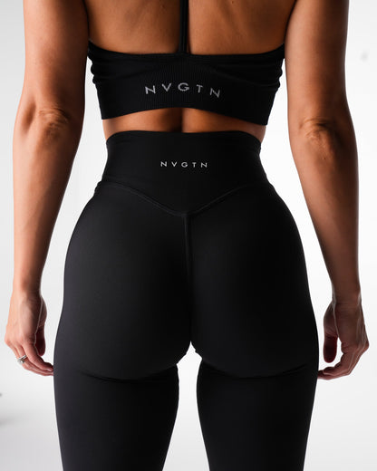 Women Black Effortless Flare Leggings | NVGTN