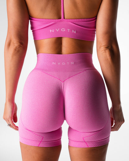 Women Bubble Gum Pink Figure Seamless Shorts | NVGTN