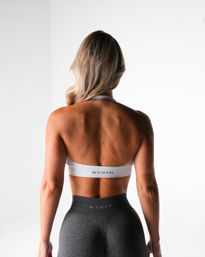 Women White Finesse Seamless Halter Bra | NVGTN