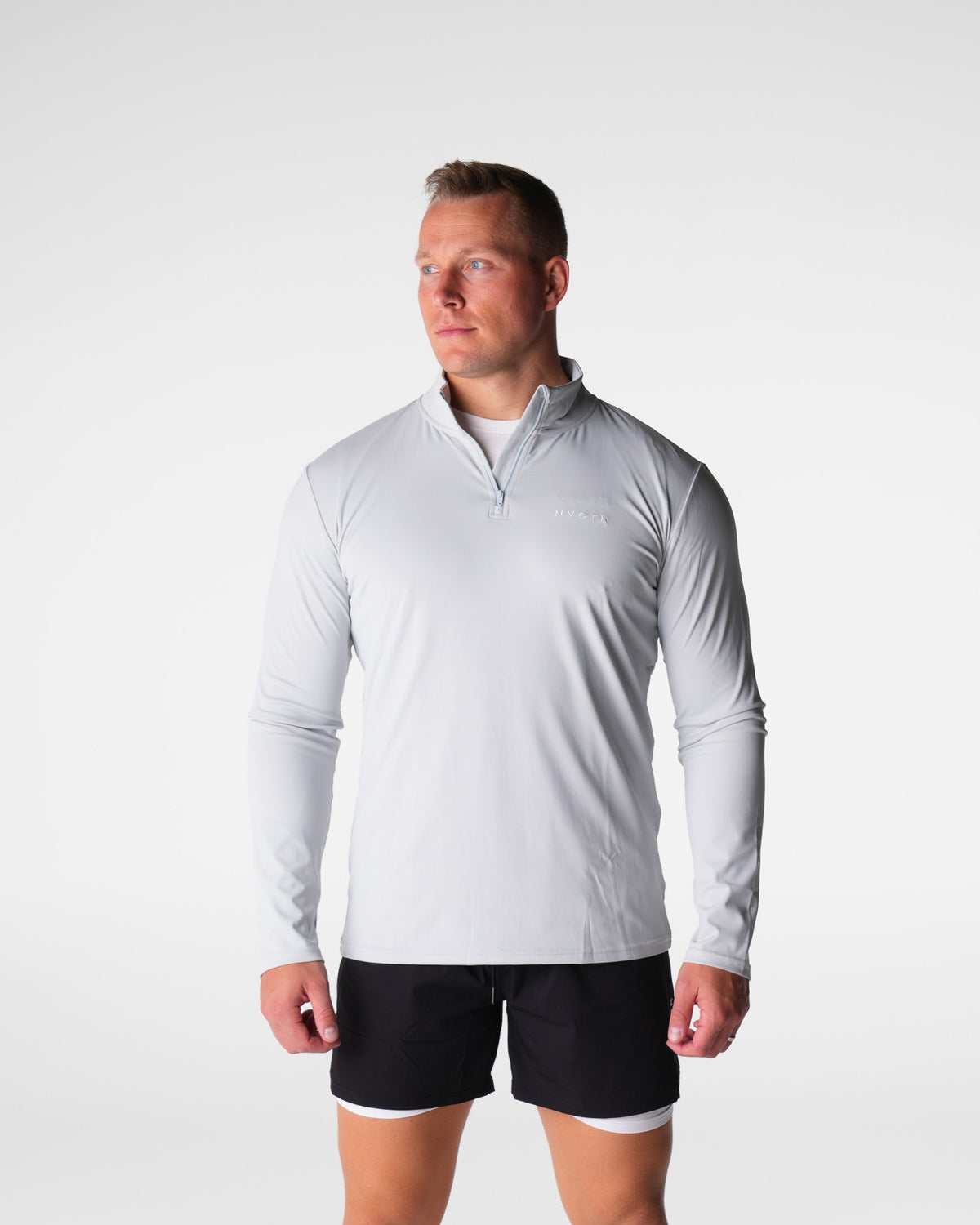 Men Light Grey Skyline Quarter Zip | NVGTN