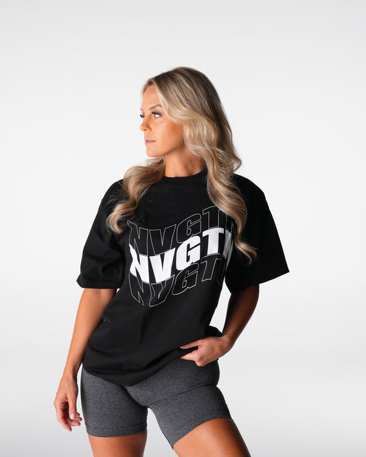 Women Black Wave Graphic Tee | NVGTN