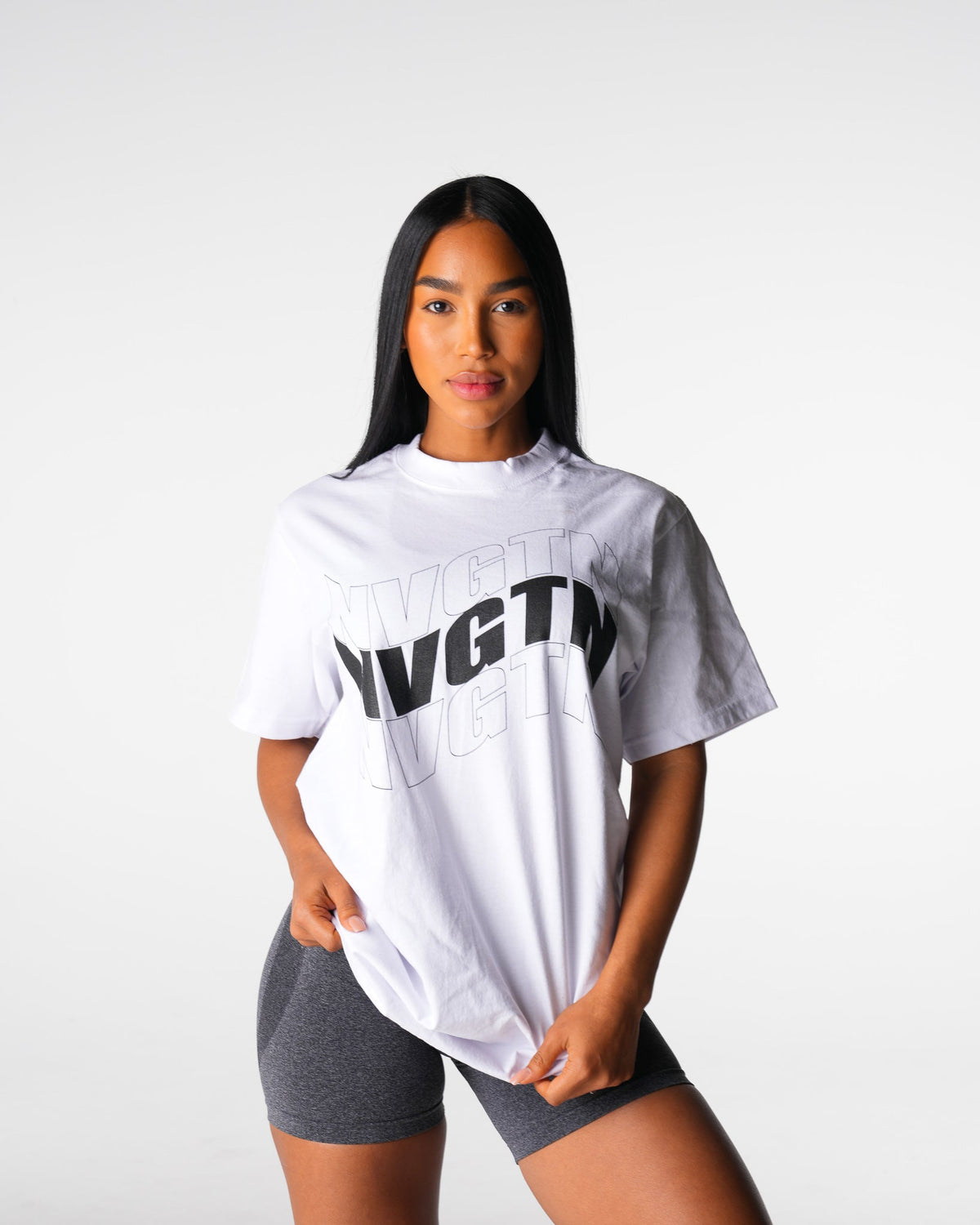 Women White Wave Graphic Tee | NVGTN
