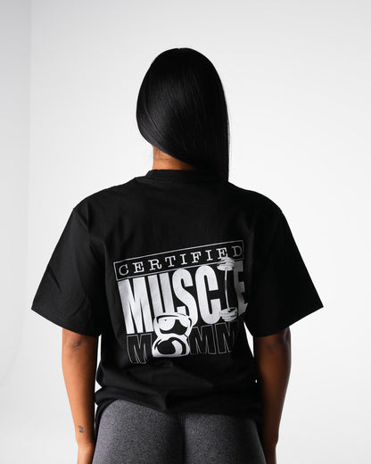 Women Black Muscle Mommy Graphic Tee | NVGTN