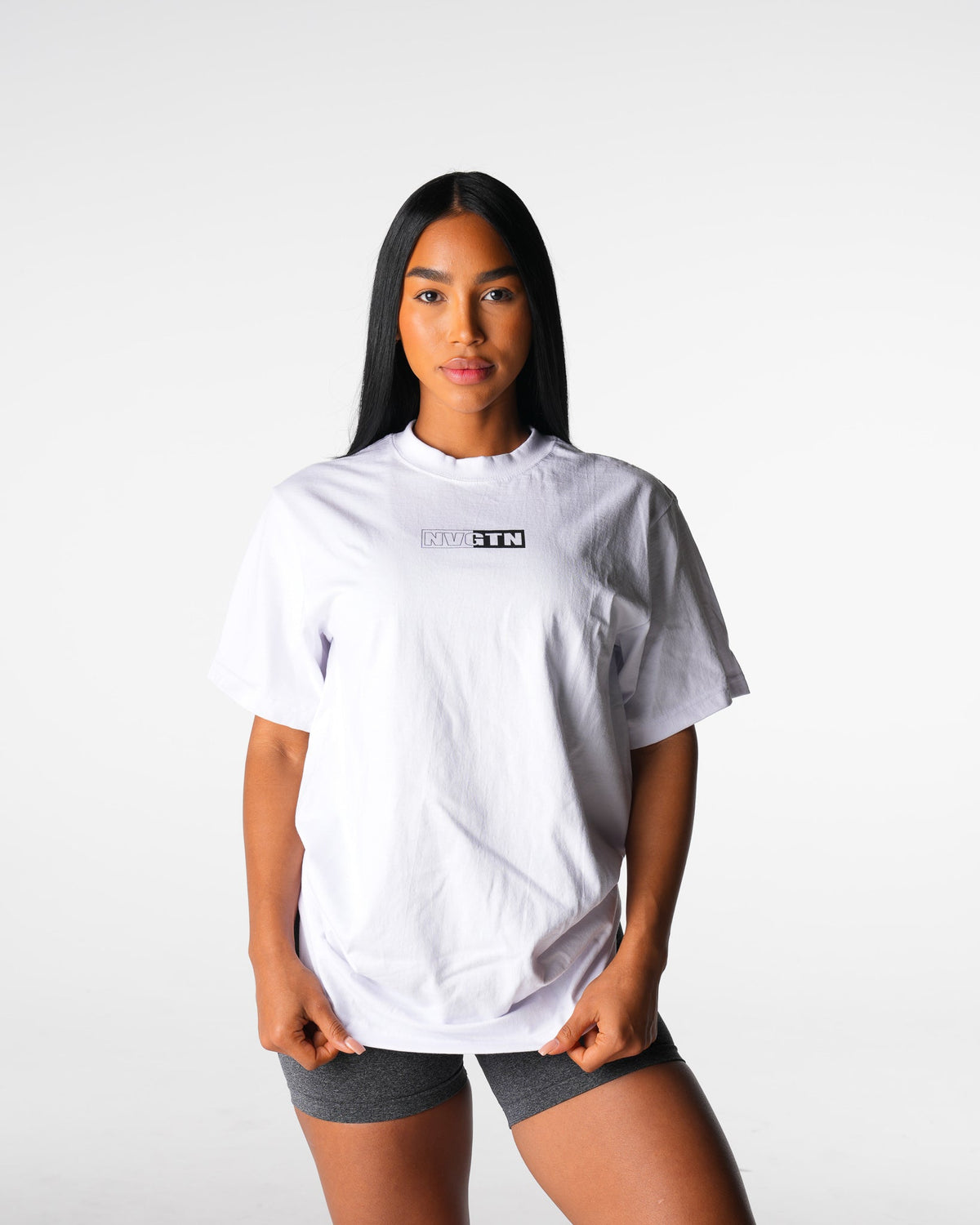 Women White Muscle Mommy Graphic Tee | NVGTN