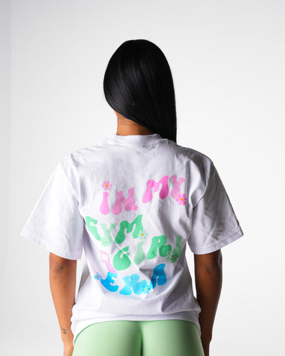 Women White Gym Girl Era Graphic Tee | NVGTN