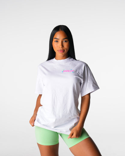 Women White Gym Girl Era Graphic Tee | NVGTN