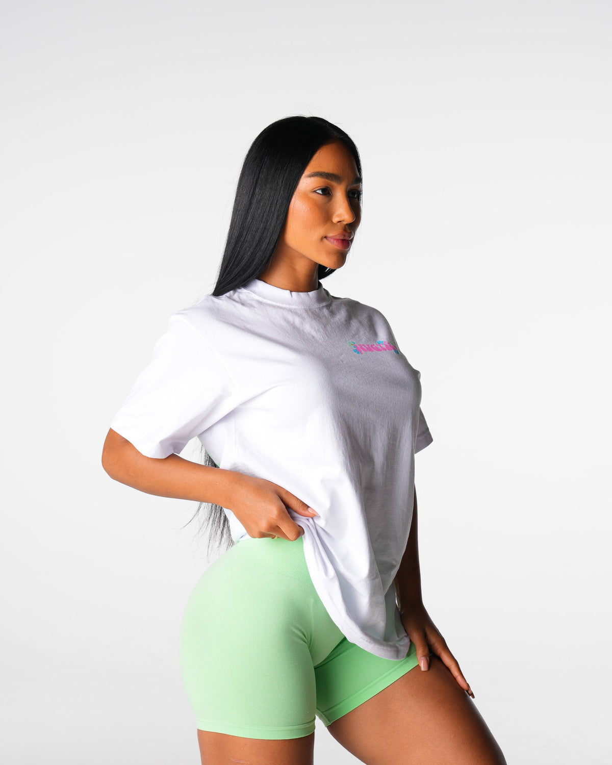 Women White Gym Girl Era Graphic Tee | NVGTN