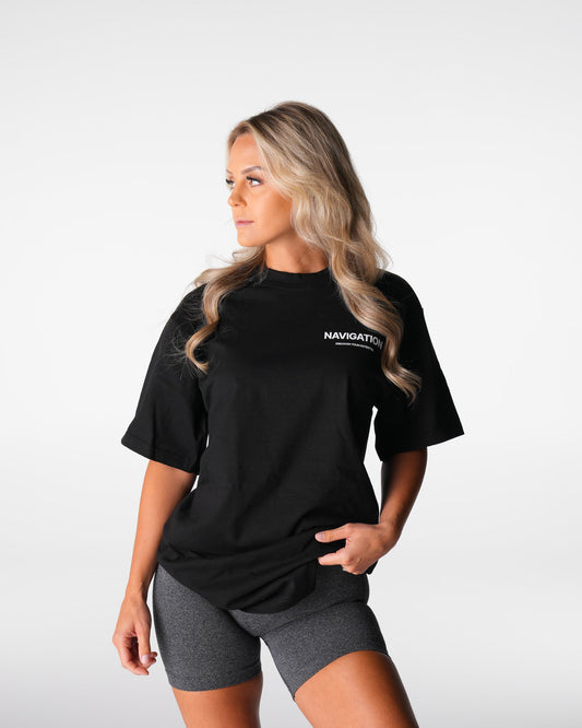 Women Black Navigation Graphic Tee | NVGTN