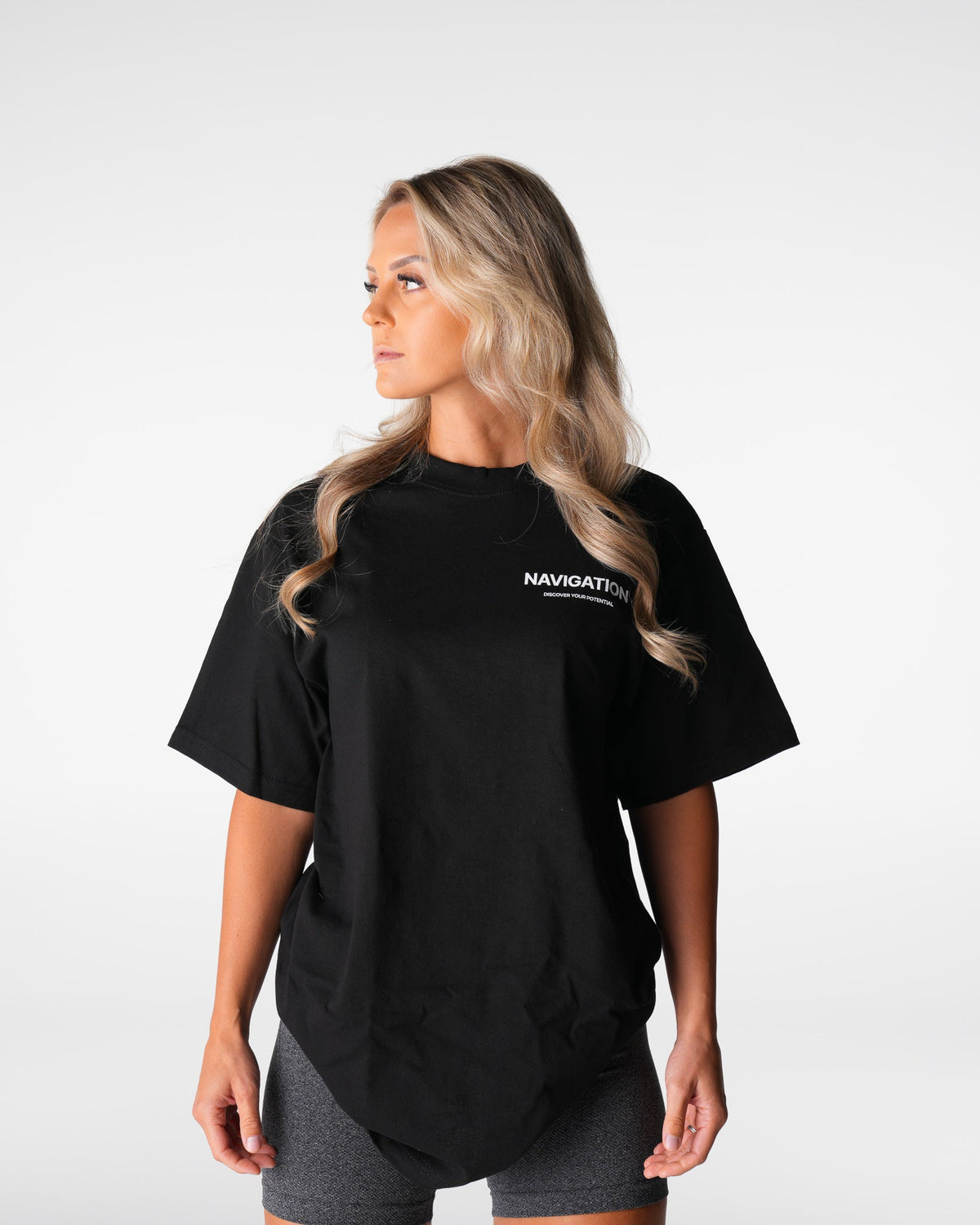 Women Black Navigation Graphic Tee | NVGTN
