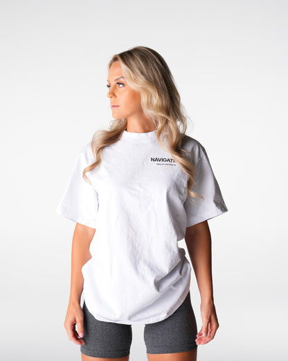 Women White Navigation Graphic Tee | NVGTN