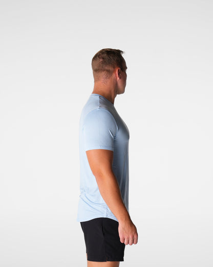 Men Sky Blue Tech Fitted Tee | NVGTN