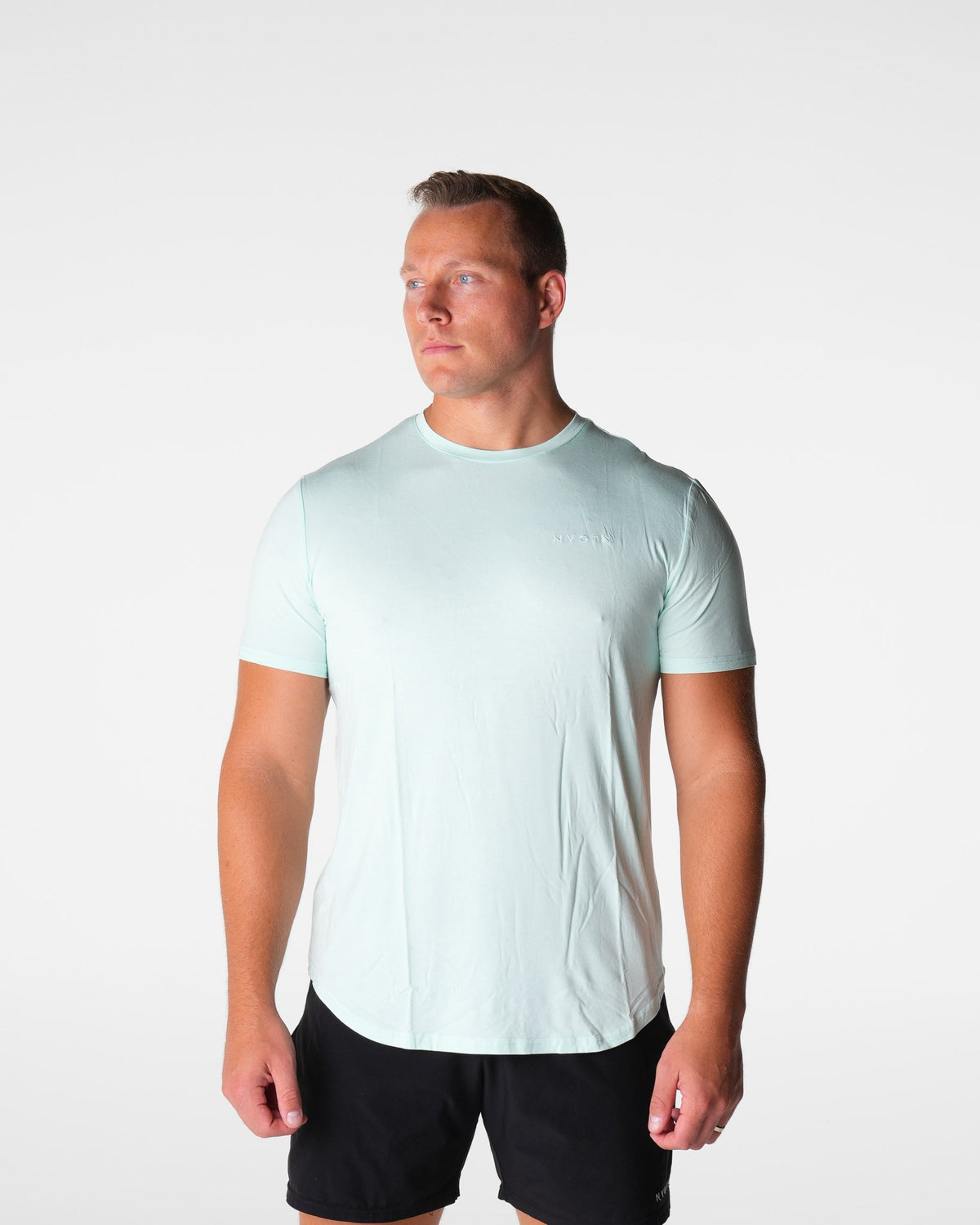 Men Light Green Tech Fitted Tee | NVGTN