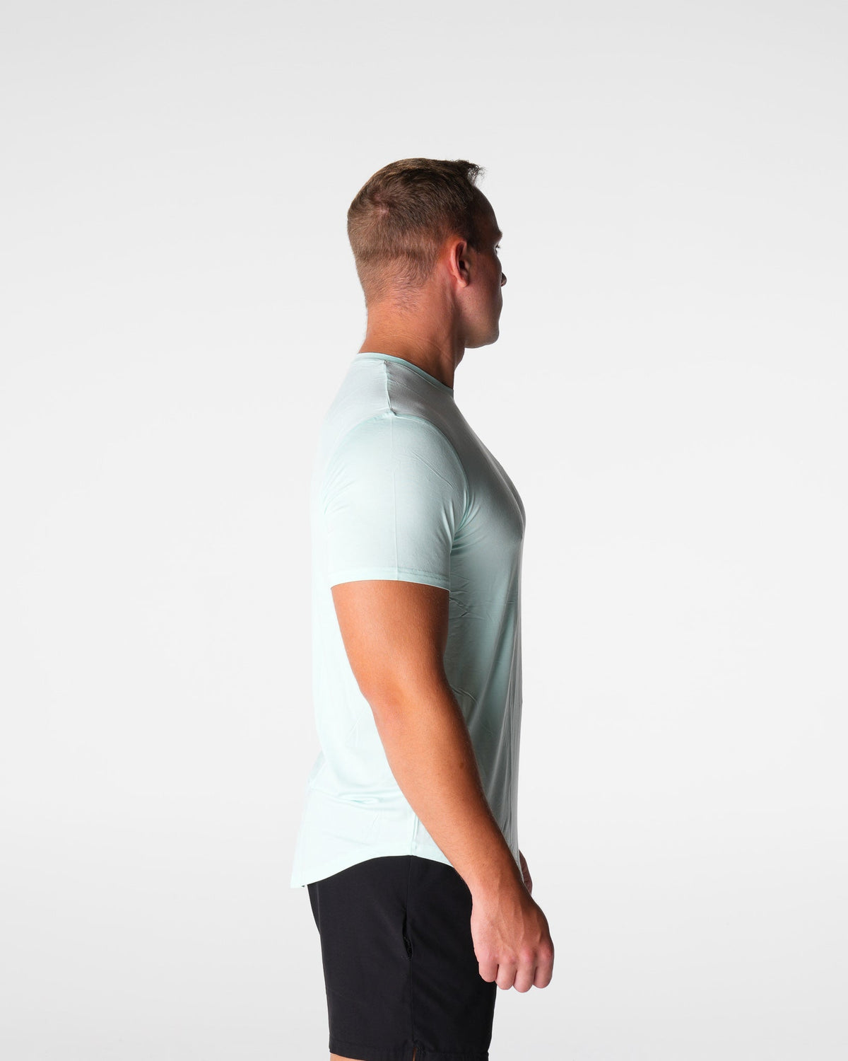 Men Light Green Tech Fitted Tee | NVGTN