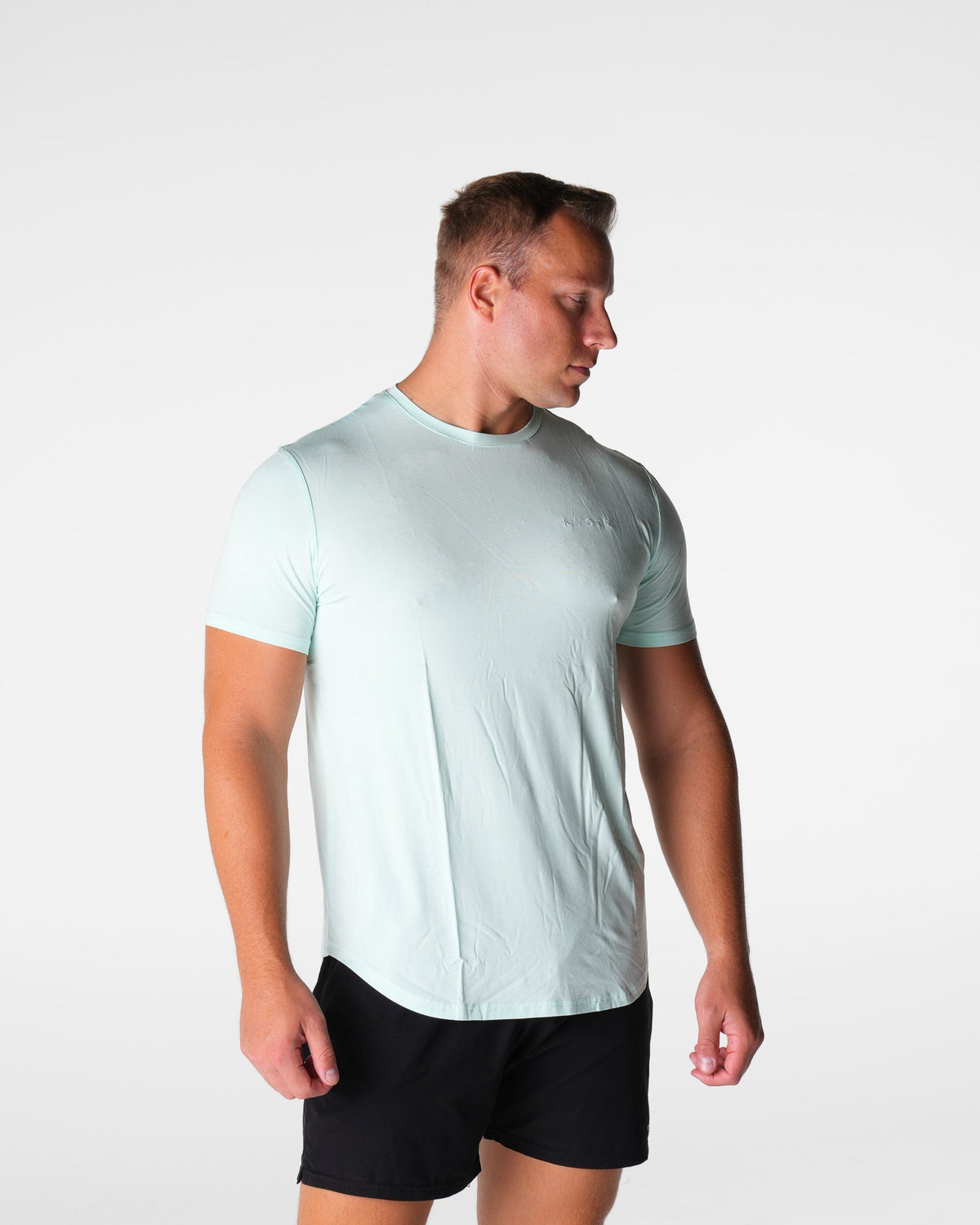 Men Light Green Tech Fitted Tee | NVGTN