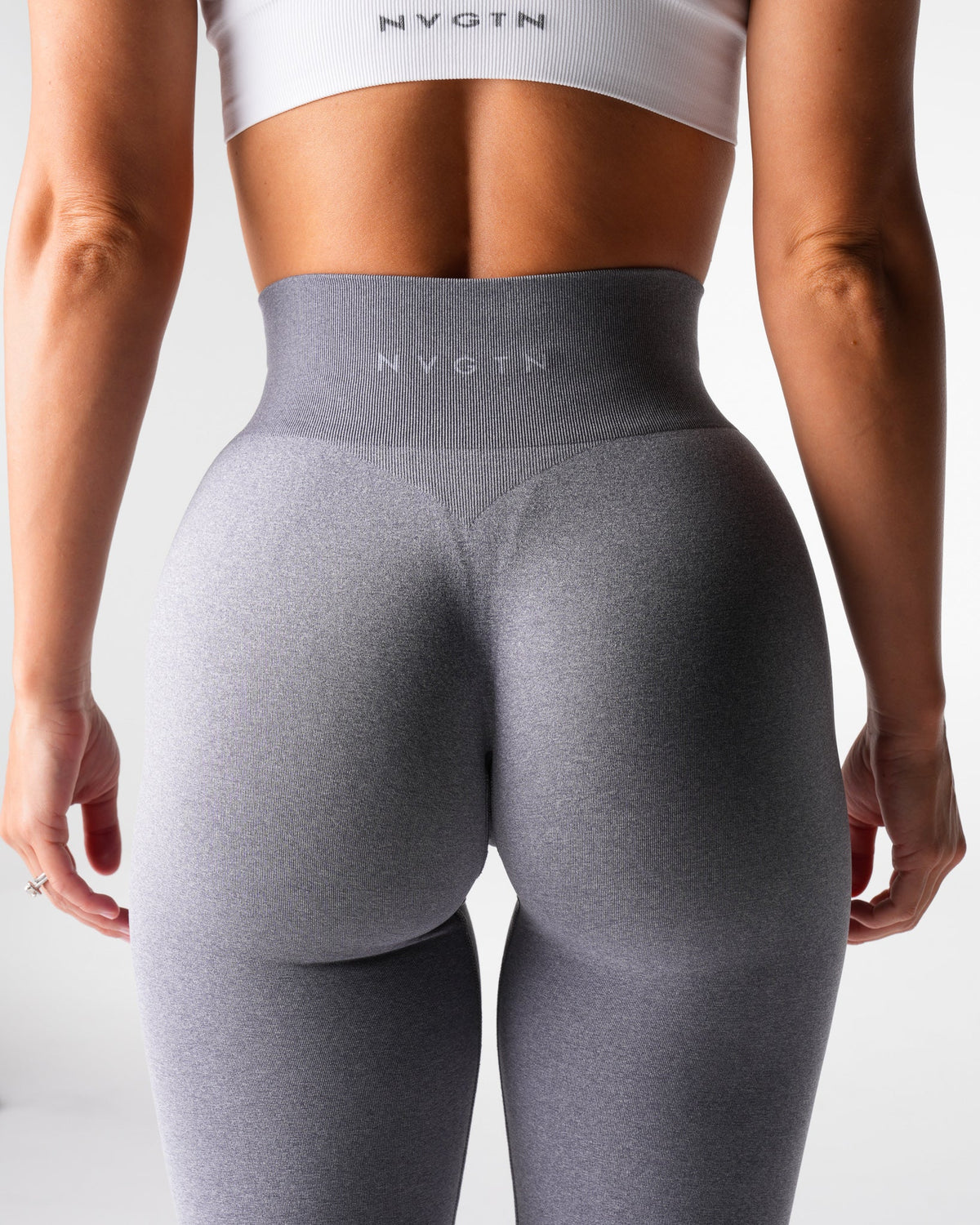 Women Grey Iconic Seamless Flare Leggings | NVGTN