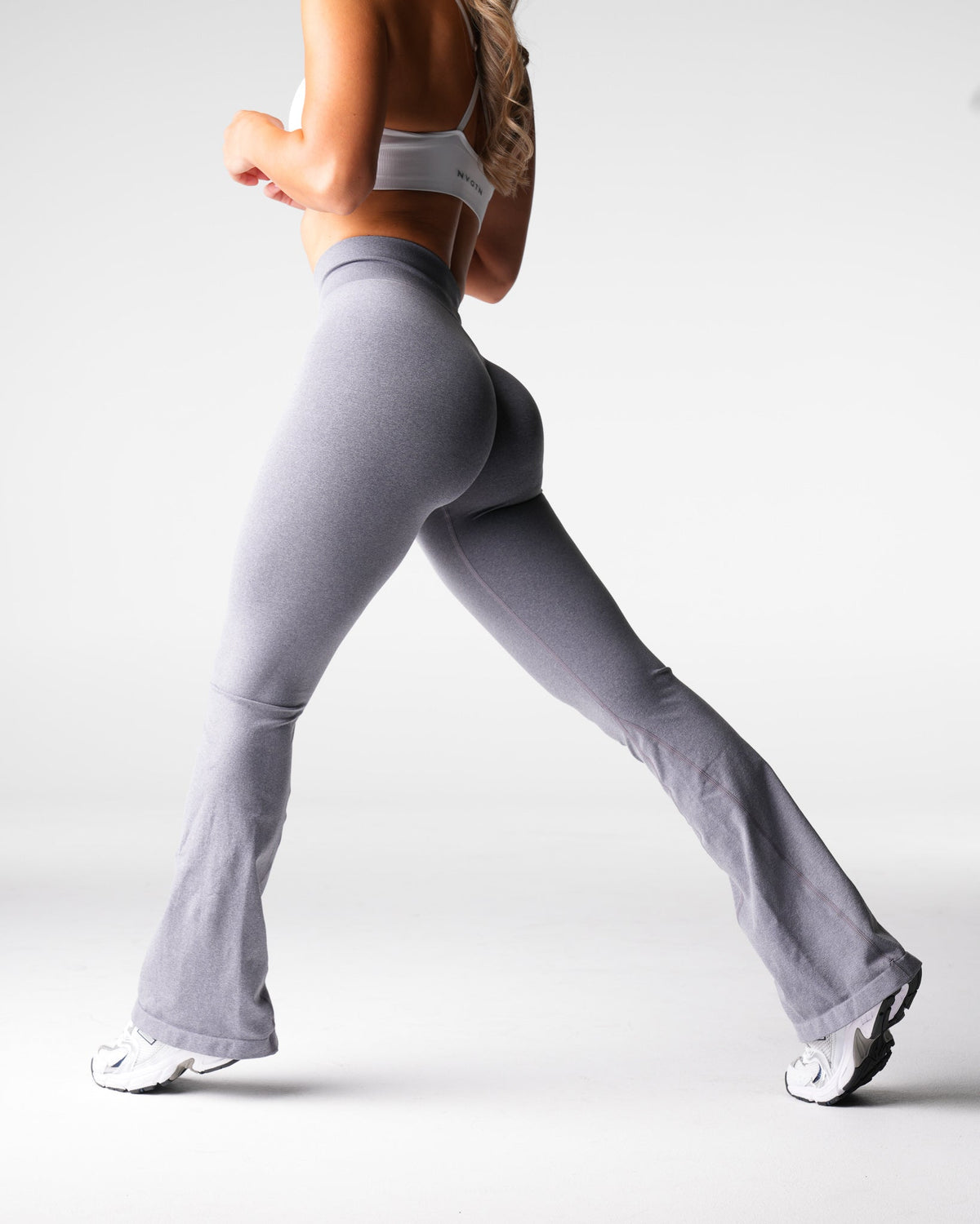 Women Grey Iconic Seamless Flare Leggings | NVGTN