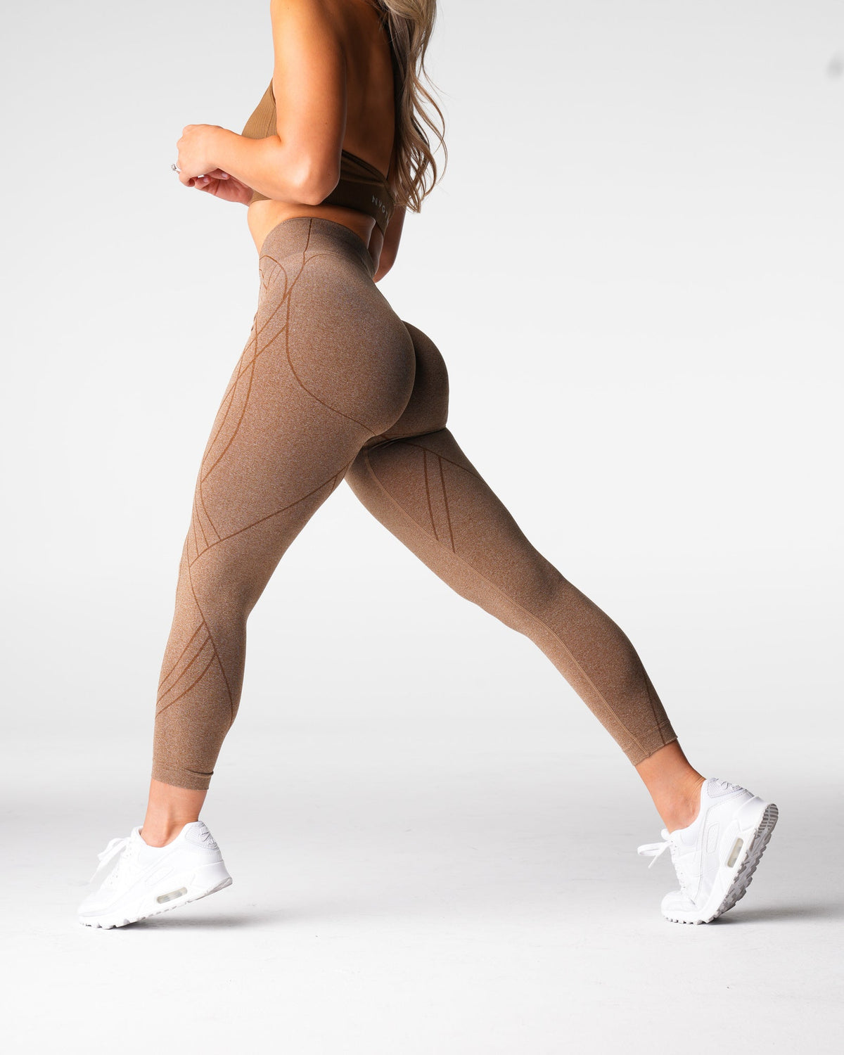 Women Mocha Geo Seamless Leggings | NVGTN