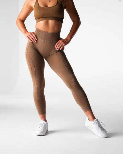 Women Mocha Geo Seamless Leggings | NVGTN