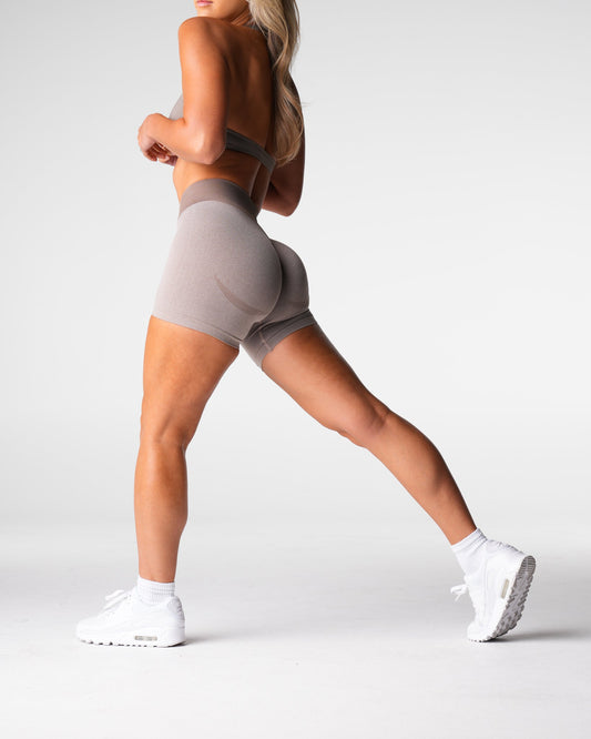 Women Taupe Knockout Seamless Shorts | NVGTN