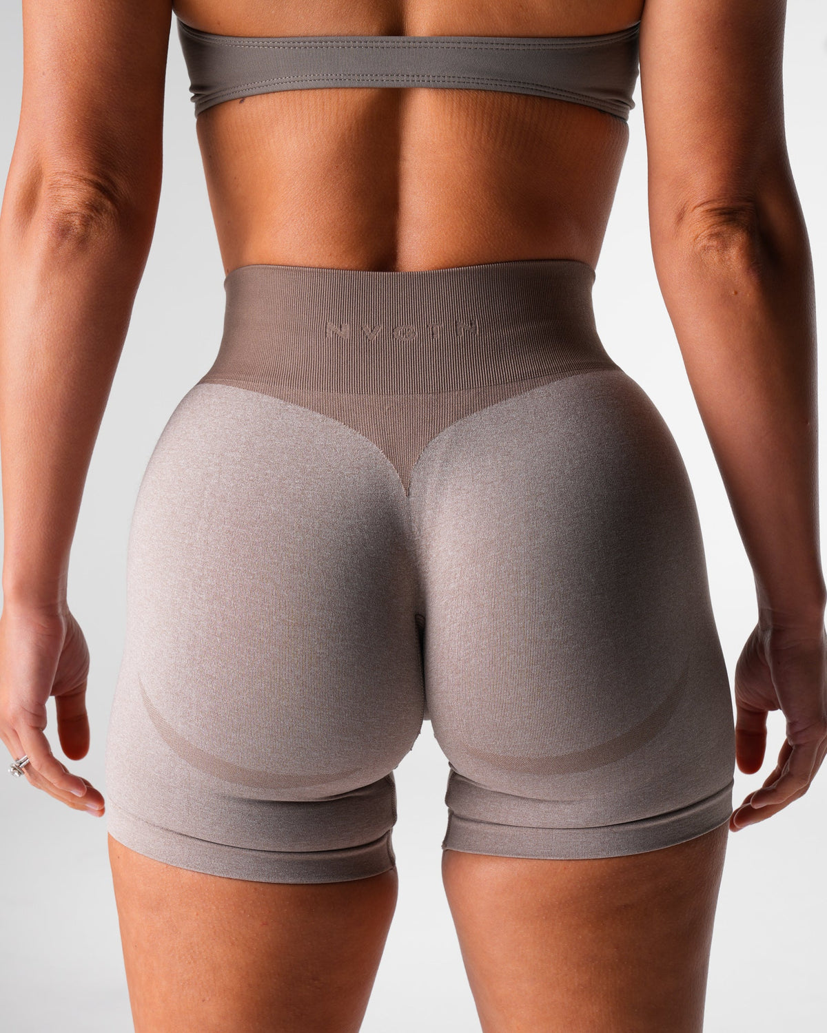 Women Taupe Knockout Seamless Shorts | NVGTN