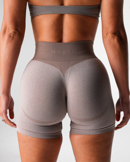 Women Taupe Knockout Seamless Shorts | NVGTN