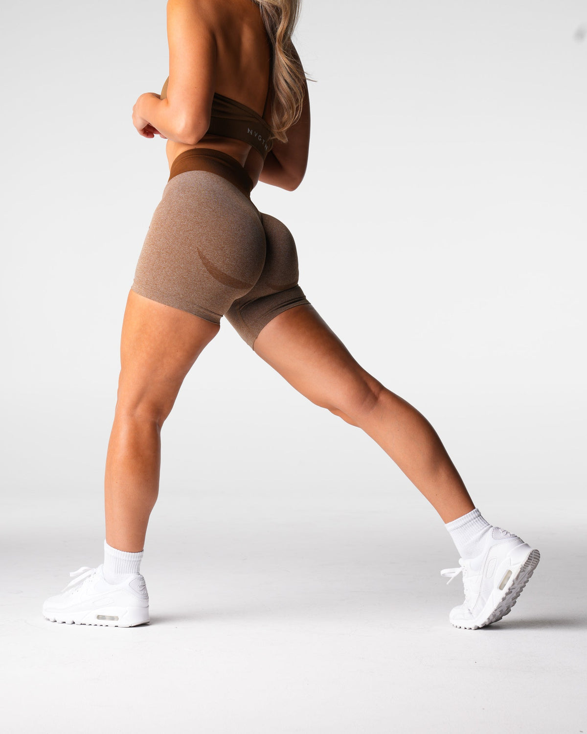 Women Mocha Knockout Seamless Shorts | NVGTN
