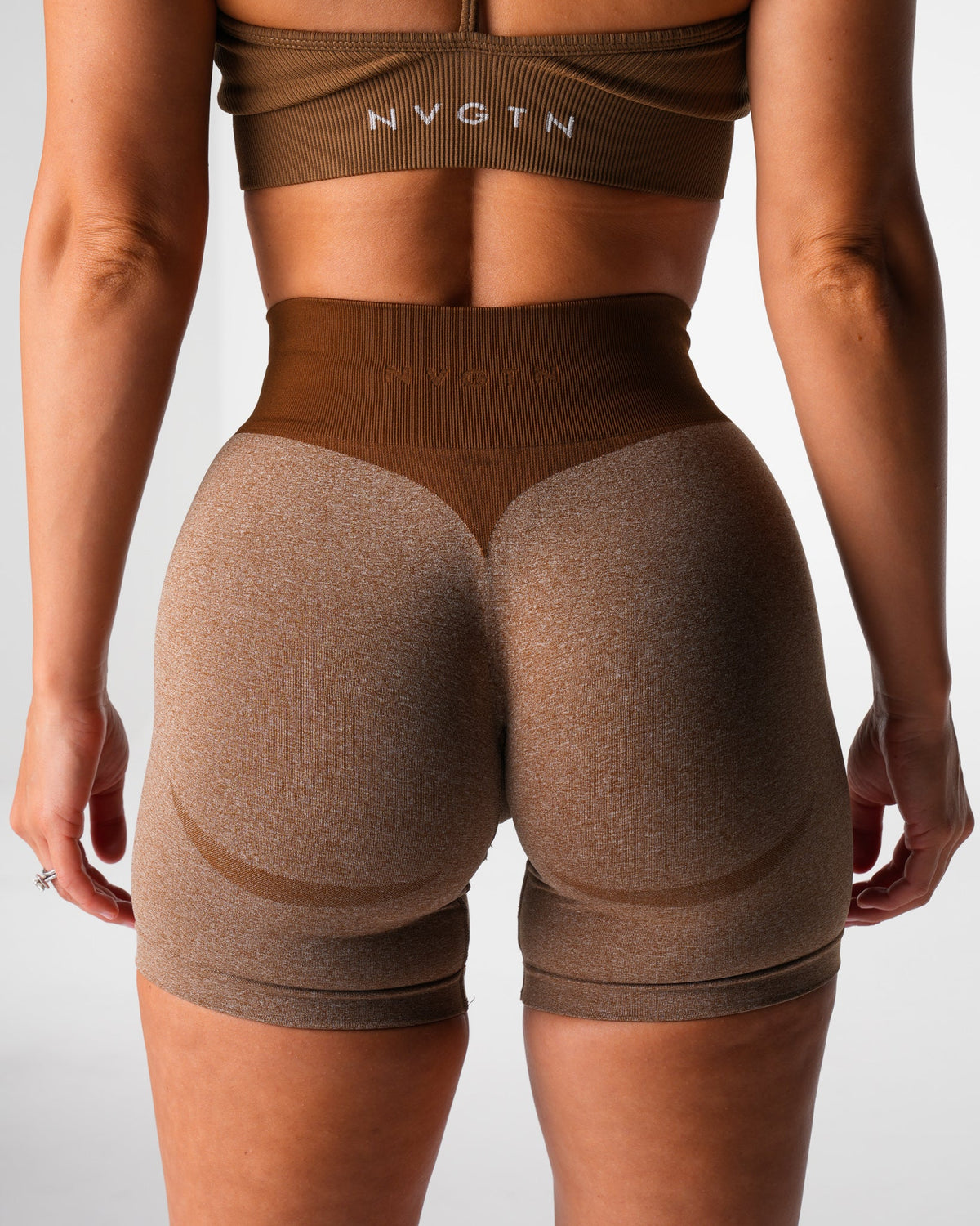 Women Mocha Knockout Seamless Shorts | NVGTN