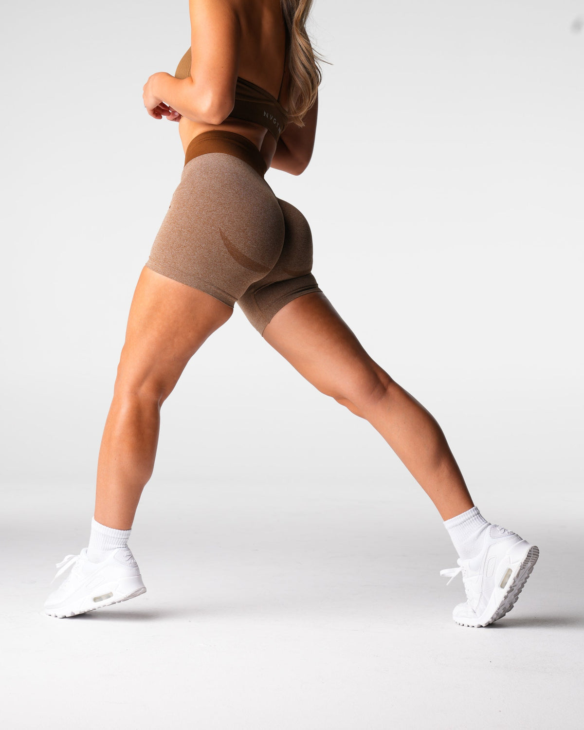 Women Mocha Knockout Seamless Shorts | NVGTN