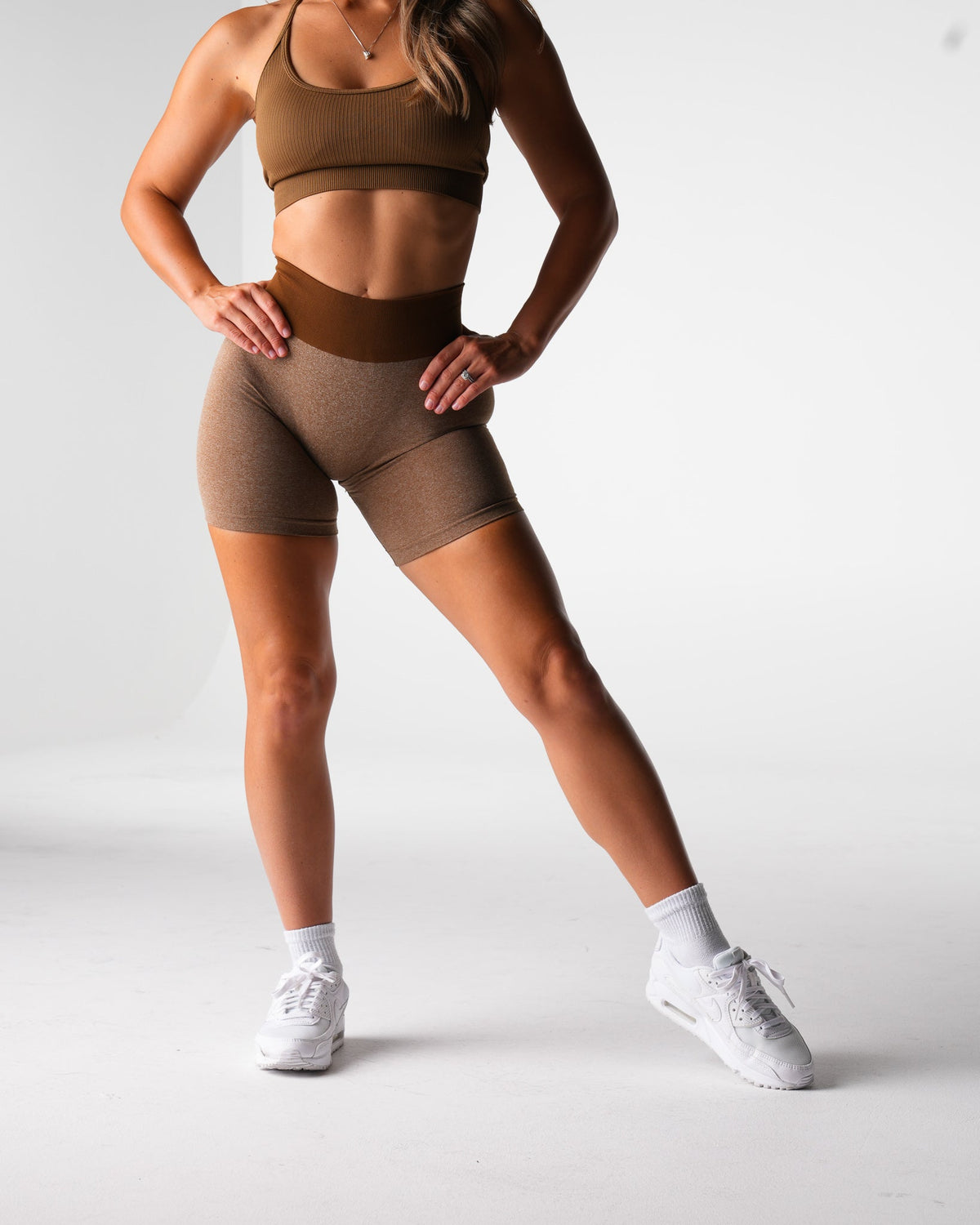 Women Mocha Knockout Seamless Shorts | NVGTN