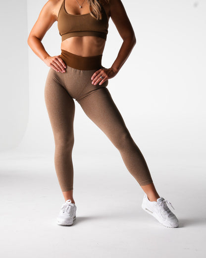 Women Mocha Knockout Seamless Leggings | NVGTN