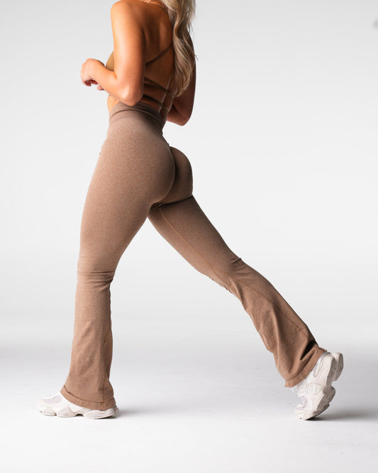Women Mocha Iconic Seamless Flare Leggings | NVGTN