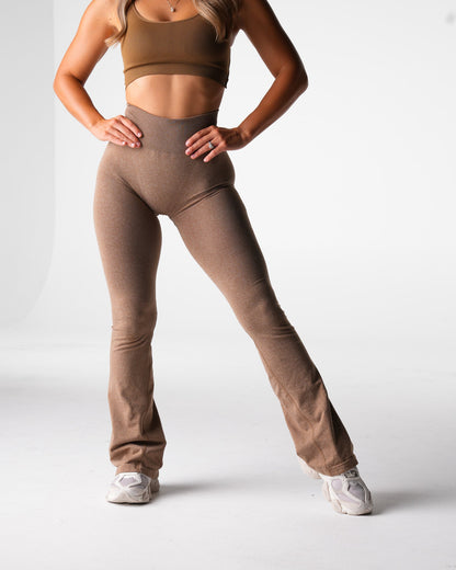 Women Mocha Iconic Seamless Flare Leggings | NVGTN