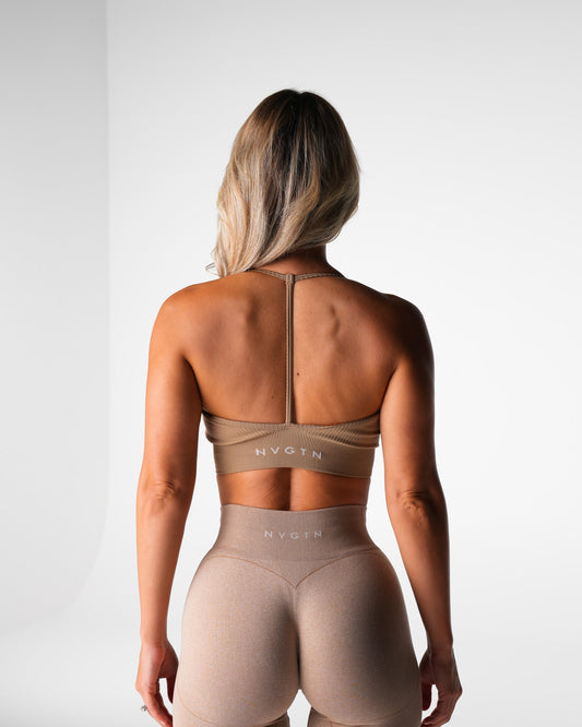 Women Beige Wander Seamless Bra | NVGTN