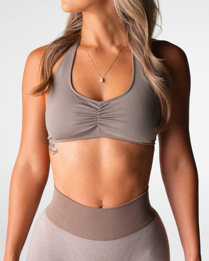 Women Taupe Comeback Seamless Halter Bra | NVGTN