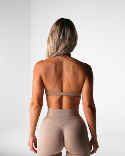 Women Beige Comeback Seamless Halter Bra | NVGTN