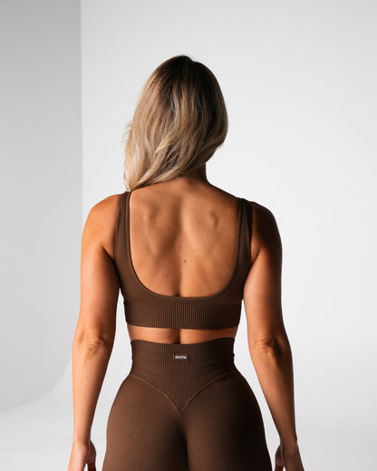 Women Hazelnut Harmony Ribbed Seamless Bra | NVGTN