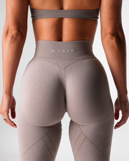 Women Taupe Geo Seamless Leggings | NVGTN