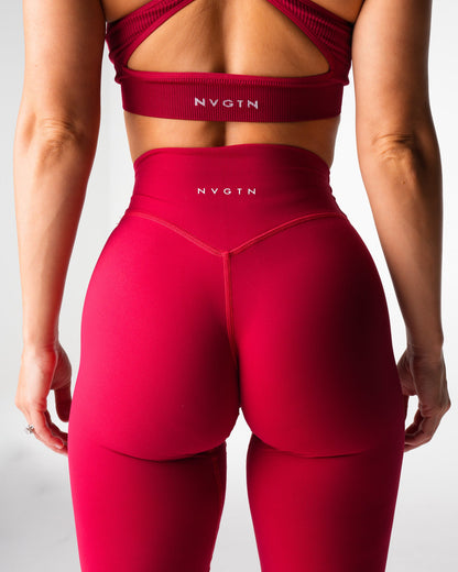 Women Ruby Red Effortless Flare Leggings | NVGTN