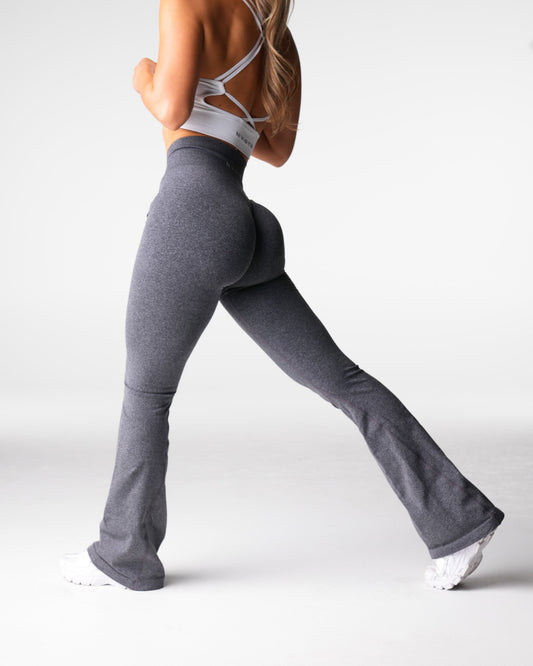 Women Black Speckled Iconic Seamless Flare Leggings | NVGTN