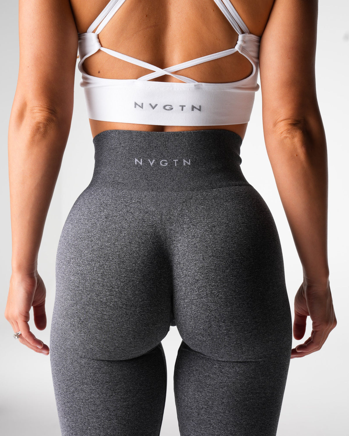 Women Black Speckled Iconic Seamless Flare Leggings | NVGTN