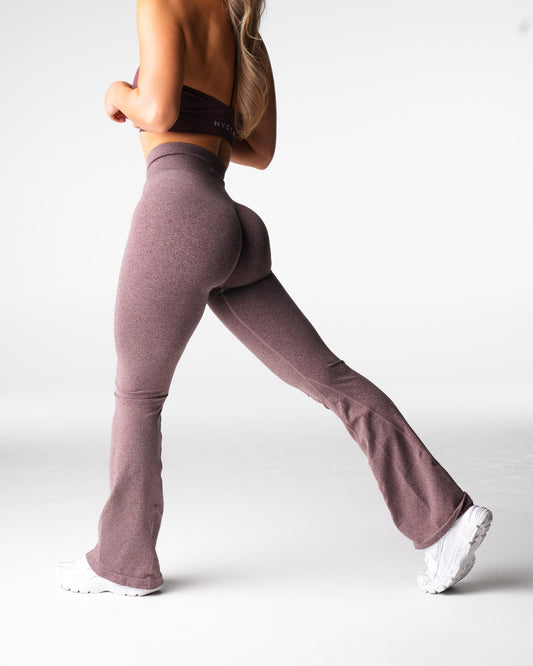 Women Mulberry Brown Iconic Seamless Flare Leggings | NVGTN