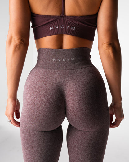 Women Mulberry Brown Iconic Seamless Flare Leggings | NVGTN