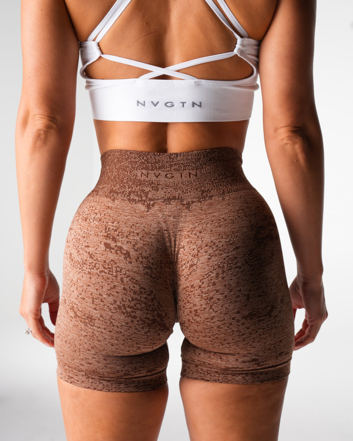 Women Gingerbread Digital Seamless Shorts | NVGTN